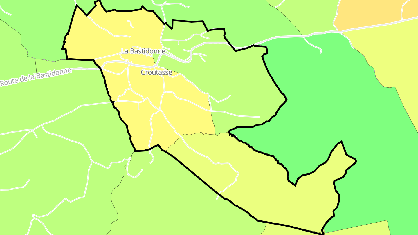 Carte des prix de l'immobilier La Bastidonne