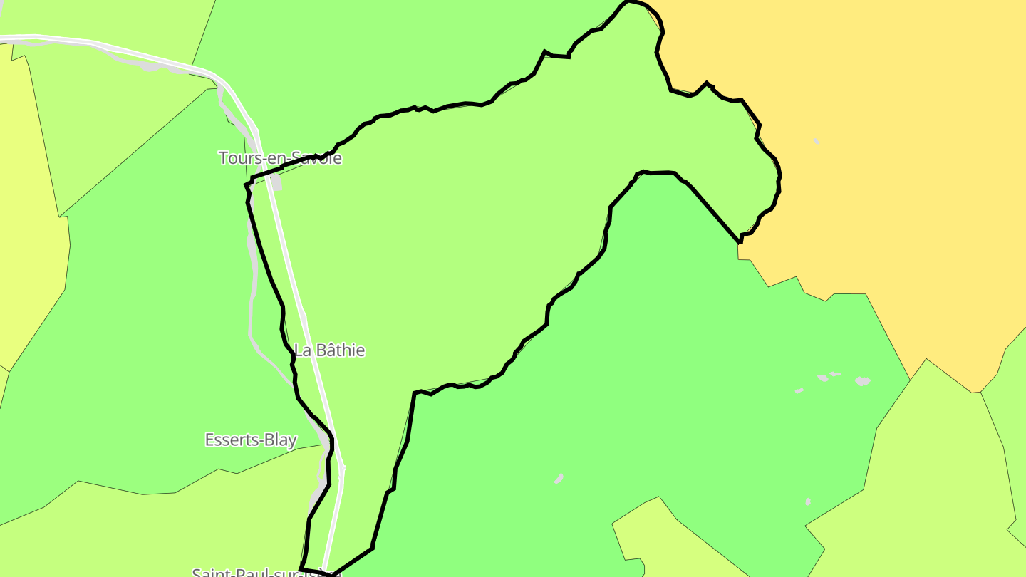 Carte des prix de l'immobilier La Bâthie