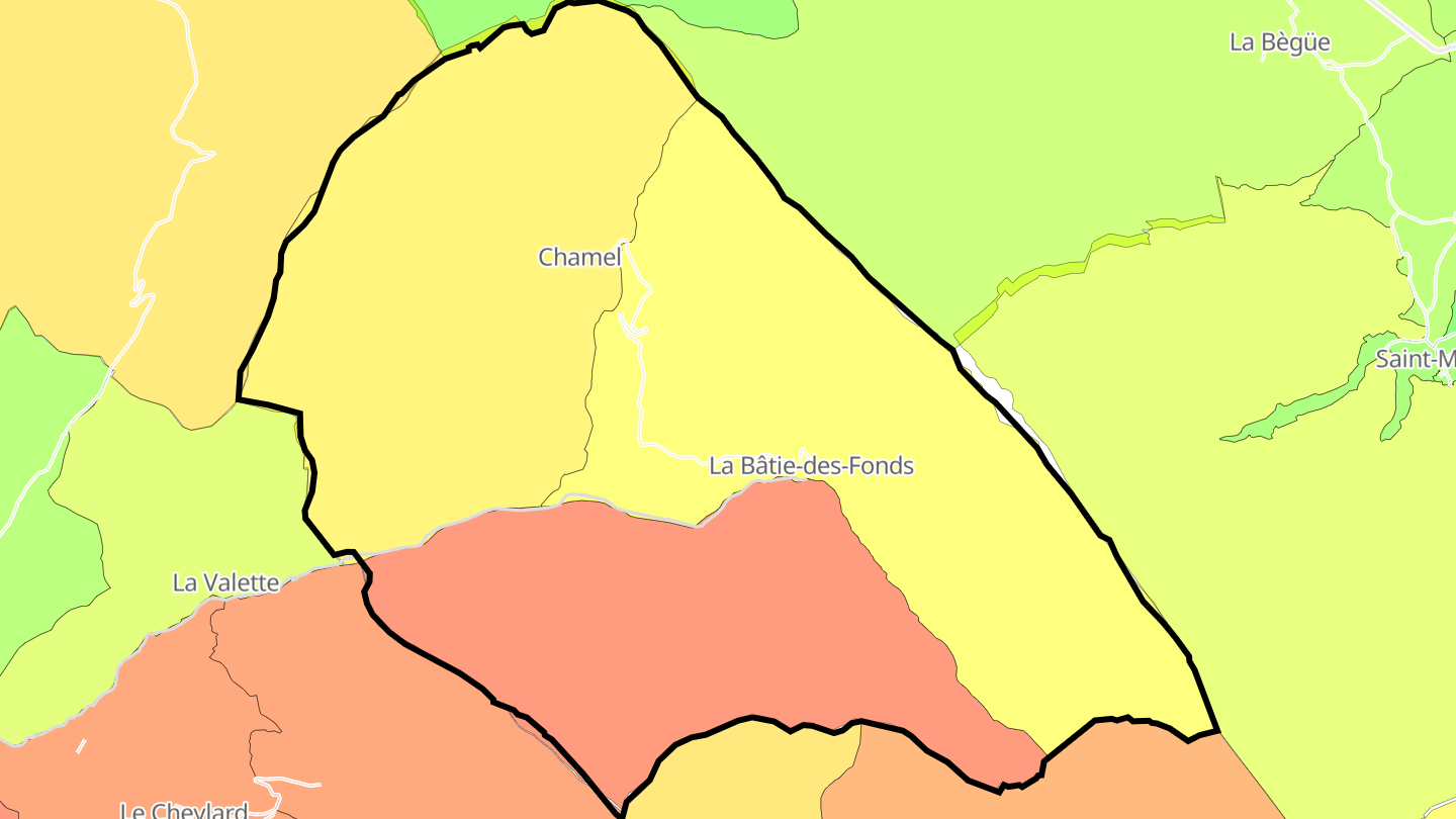 Carte des prix de l'immobilier La Bâtie-des-Fonds