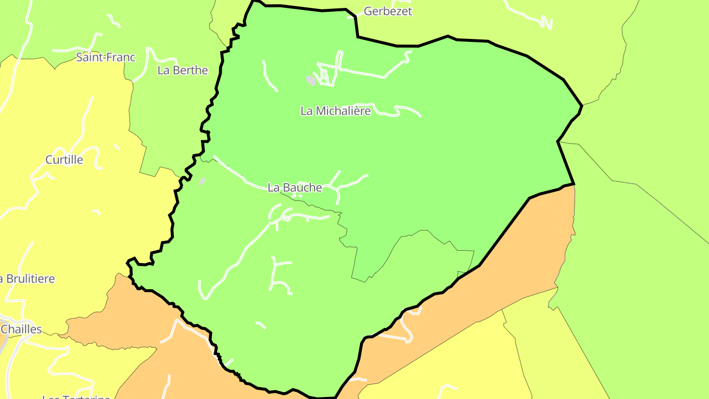 Carte des prix de l'immobilier La Bauche