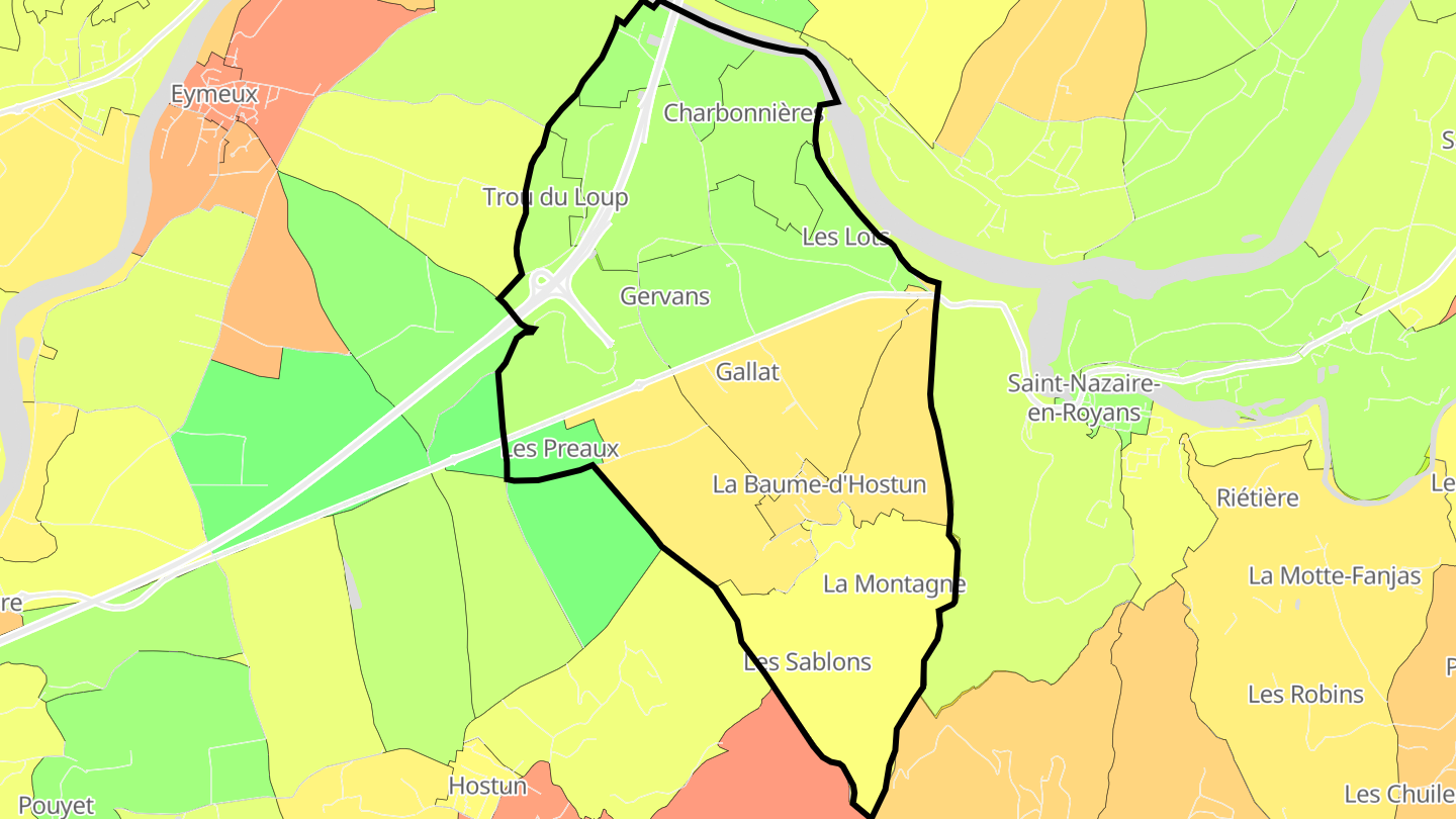 Carte des prix de l'immobilier La Baume-d'Hostun