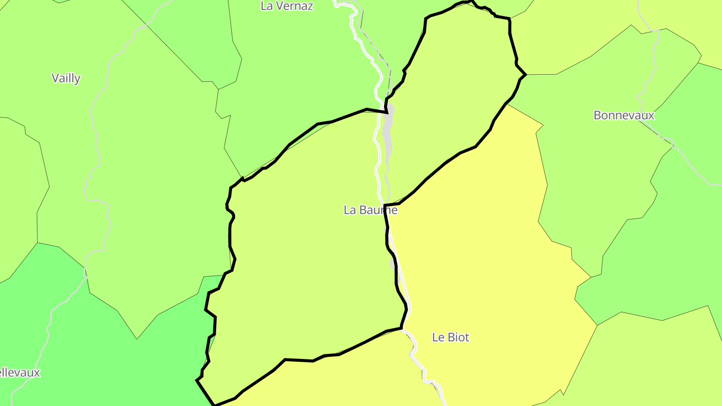 Carte des prix de l'immobilier La Baume