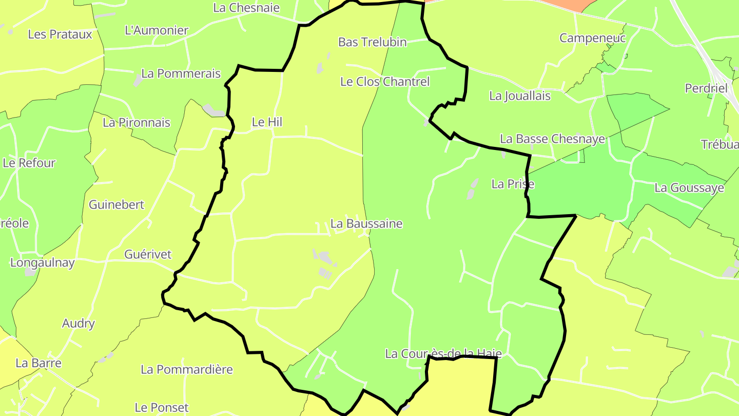 Carte des prix de l'immobilier La Baussaine
