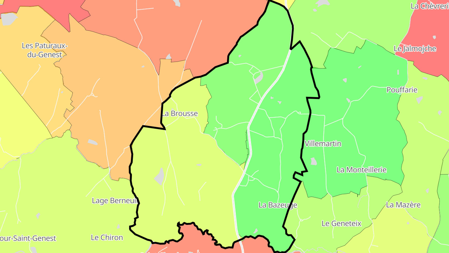 Carte des prix de l'immobilier La Bazeuge
