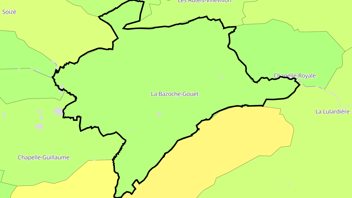 Carte des prix de l'immobilier La Bazoche-Gouet