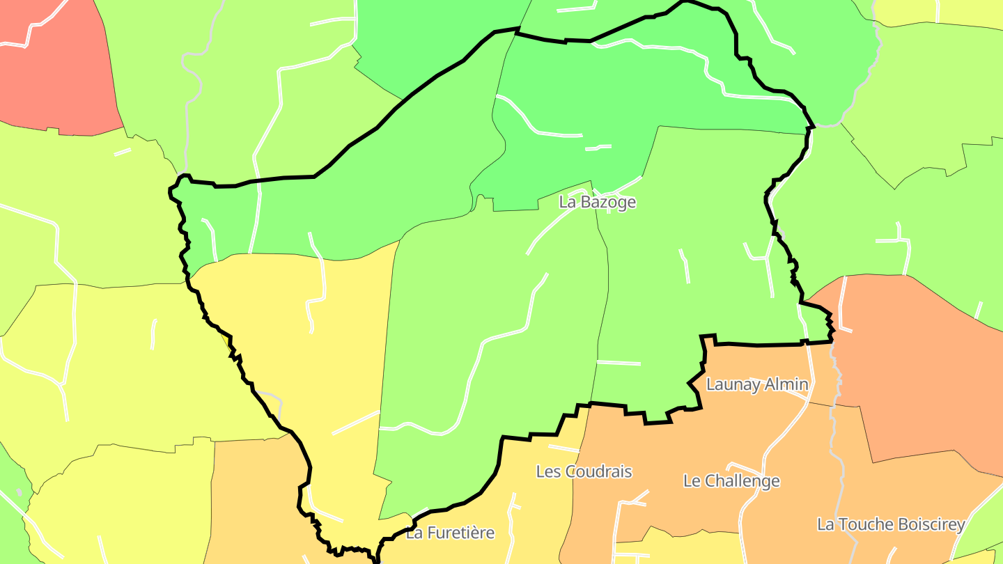 Carte des prix de l'immobilier La Bazoge
