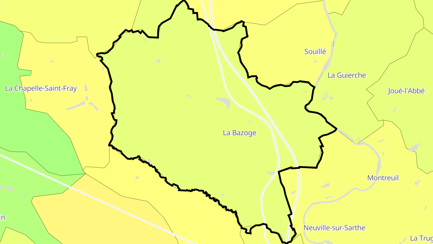 Carte des prix de l'immobilier La Bazoge