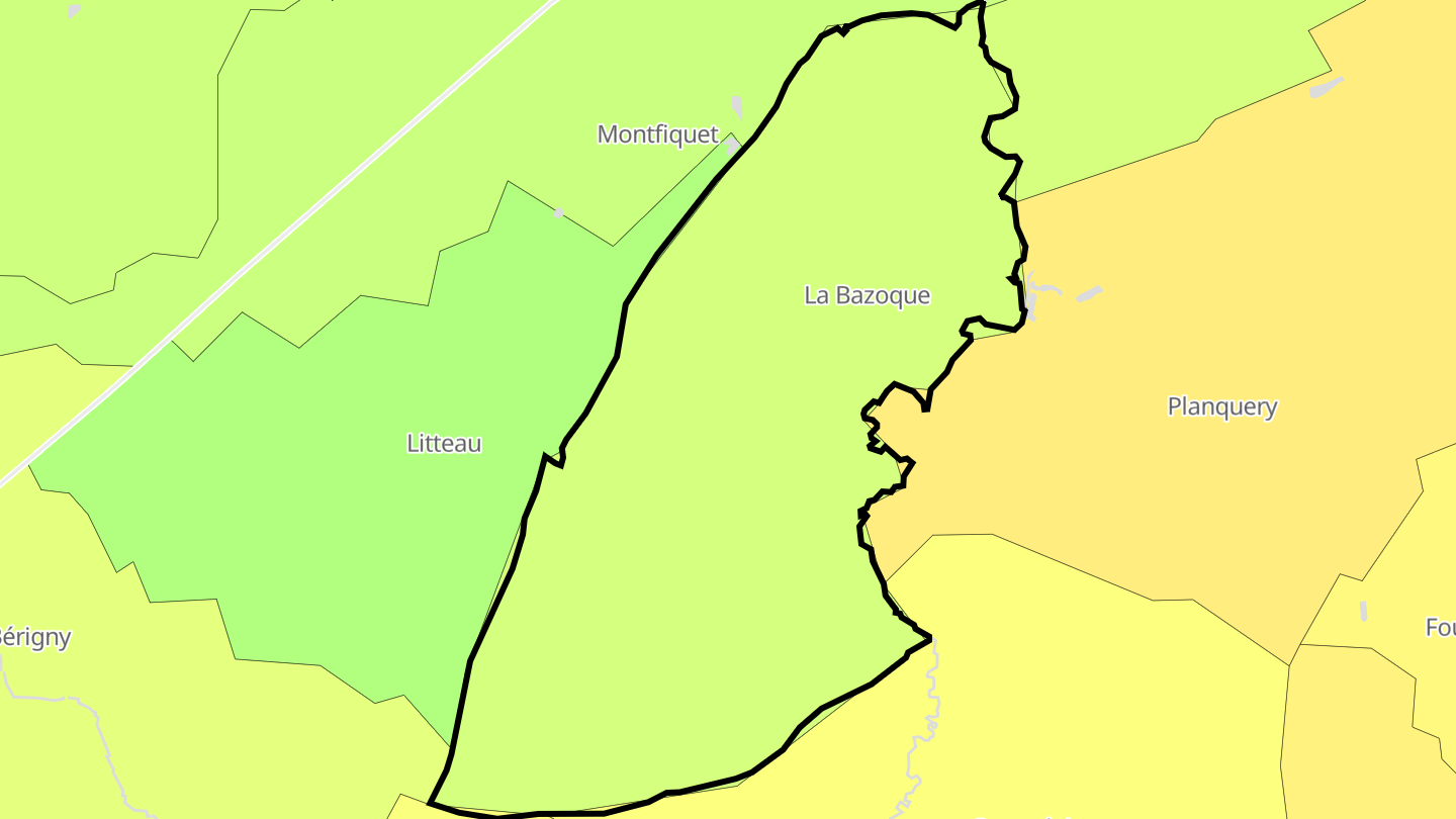 Carte des prix de l'immobilier La Bazoque
