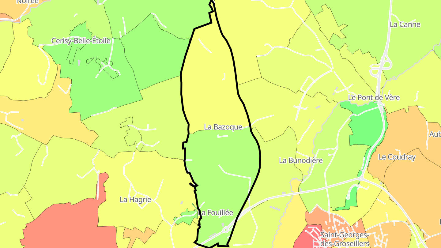 Carte des prix de l'immobilier La Bazoque