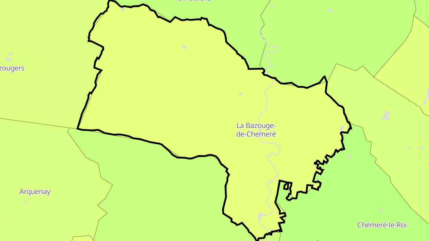 Carte des prix de l'immobilier La Bazouge-de-Chemeré