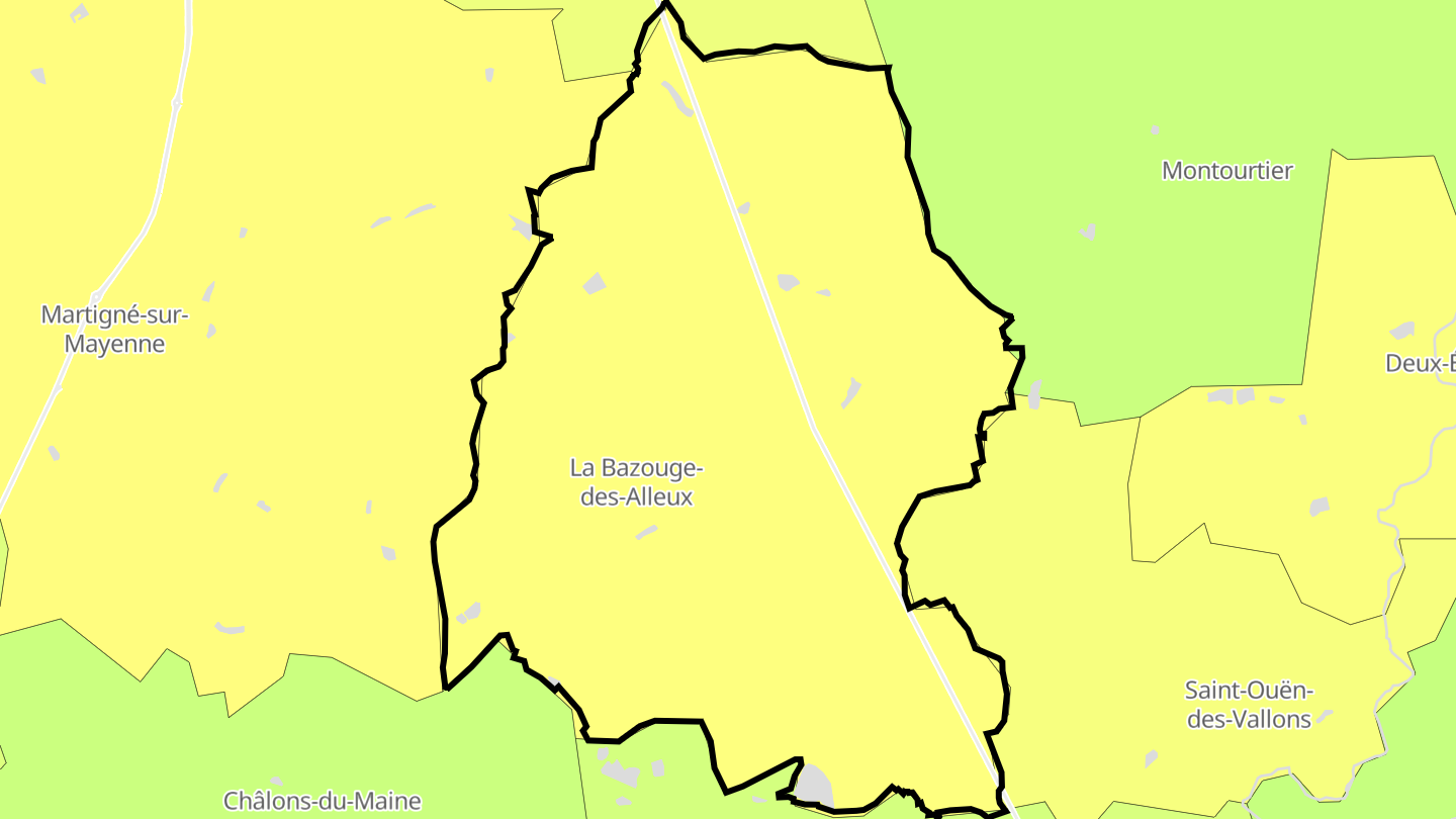 Carte des prix de l'immobilier La Bazouge-des-Alleux