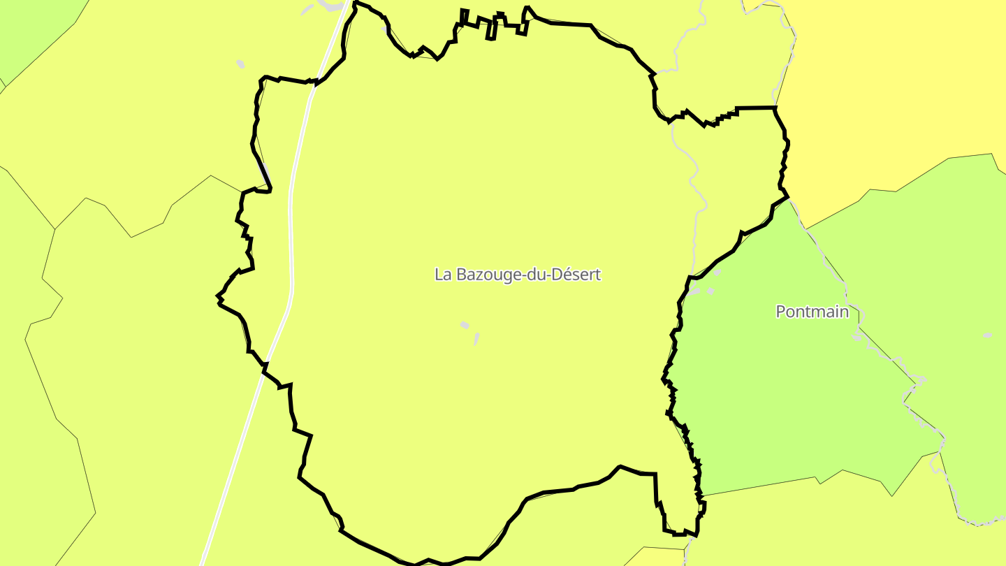 Carte des prix de l'immobilier La Bazouge-du-Désert