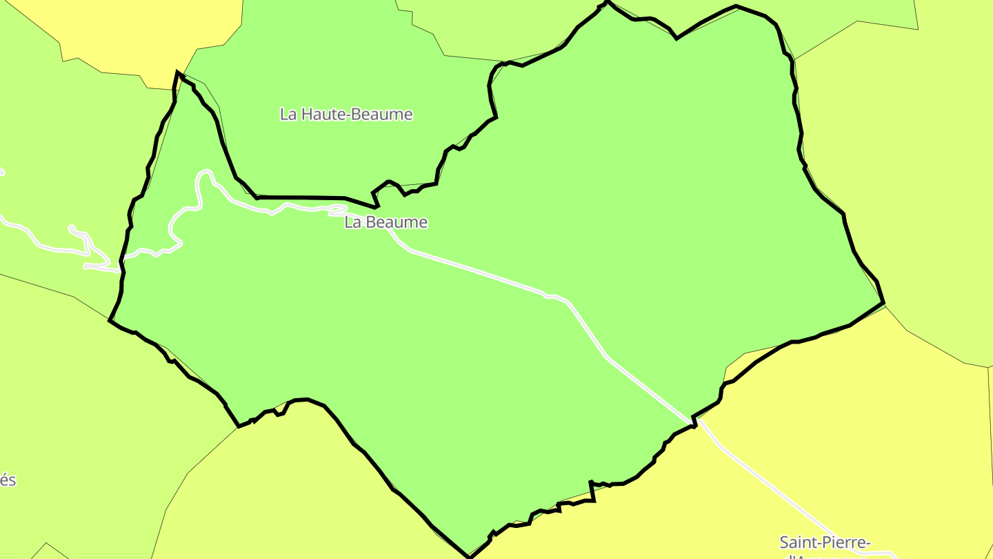 Carte des prix de l'immobilier La Beaume