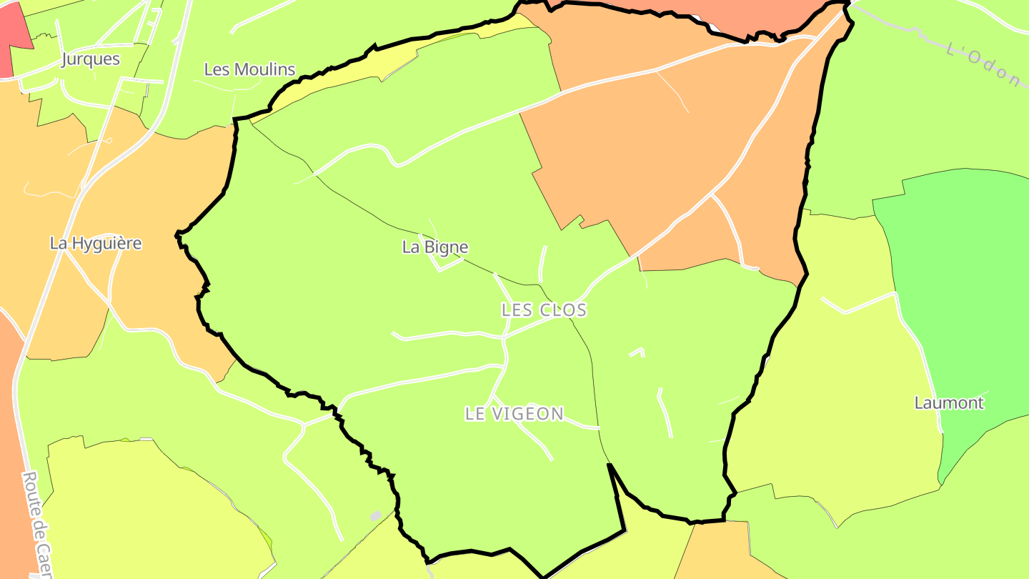 Carte des prix de l'immobilier La Bigne