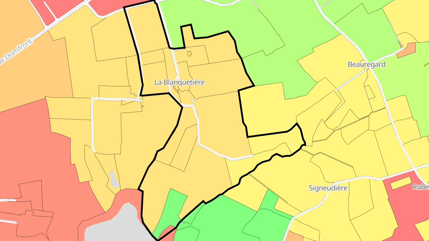 Carte des prix de l'immobilier La Blanquetière