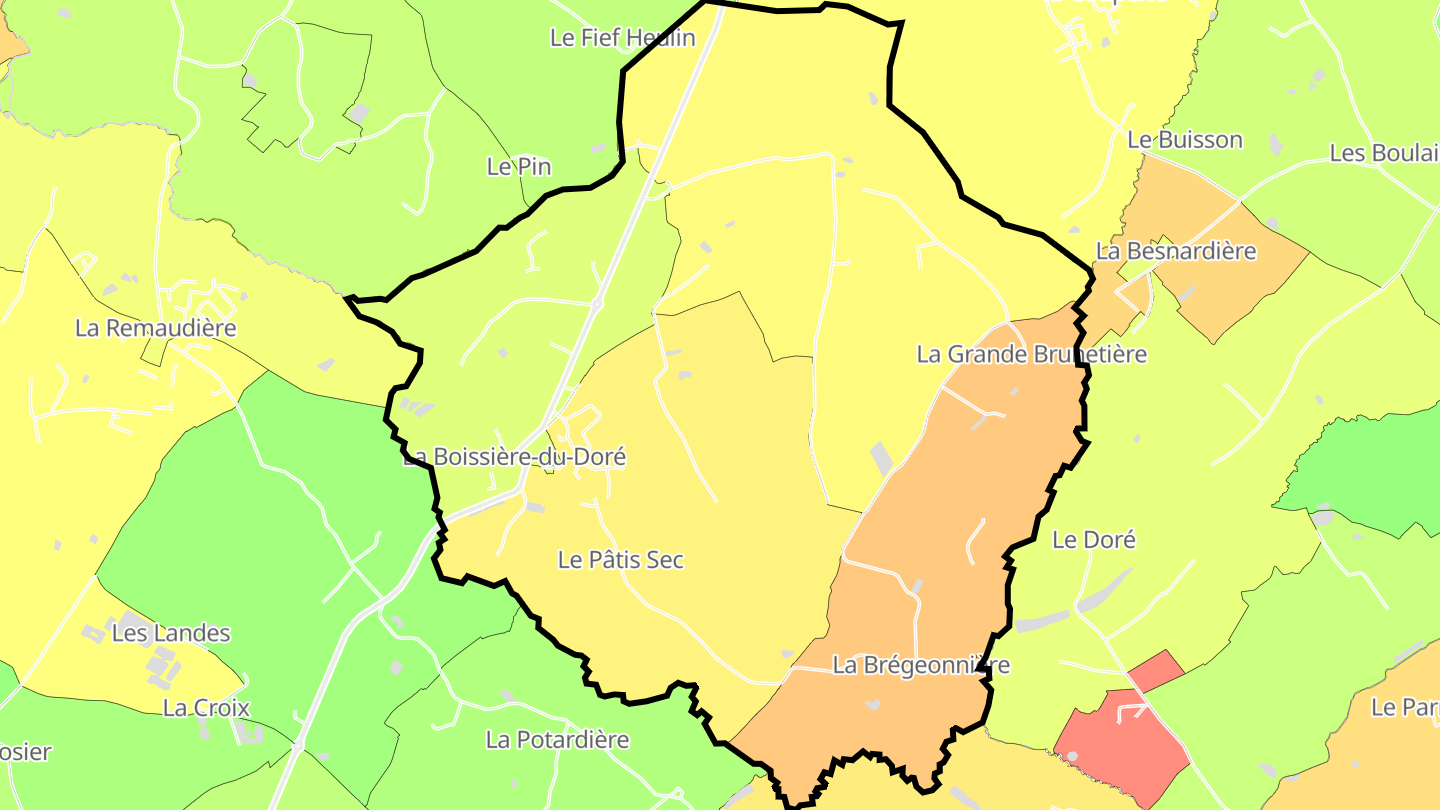 Carte des prix de l'immobilier La Boissière-du-Doré