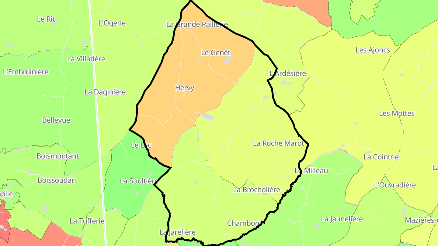 Carte des prix de l'immobilier La Boissière-en-Gâtine
