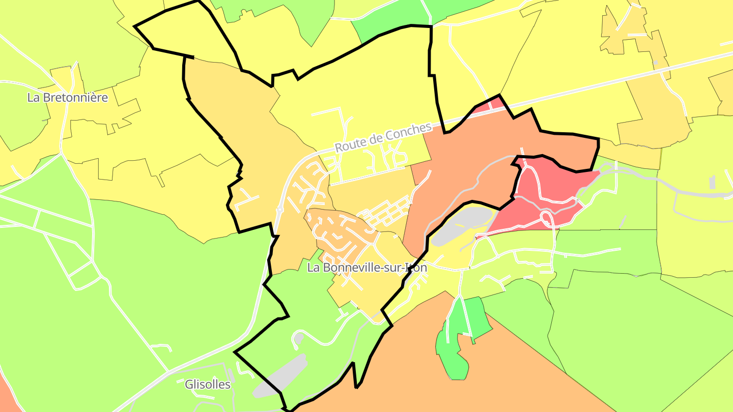 Carte des prix de l'immobilier La Bonneville-sur-Iton