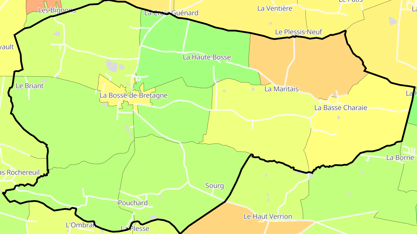 Carte des prix de l'immobilier La Bosse-de-Bretagne