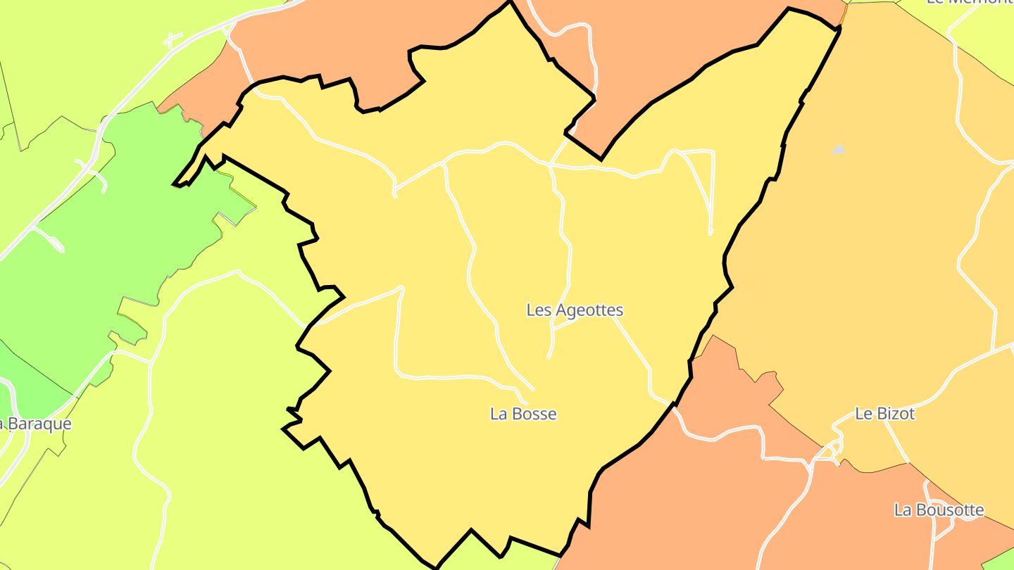 Carte des prix de l'immobilier La Bosse