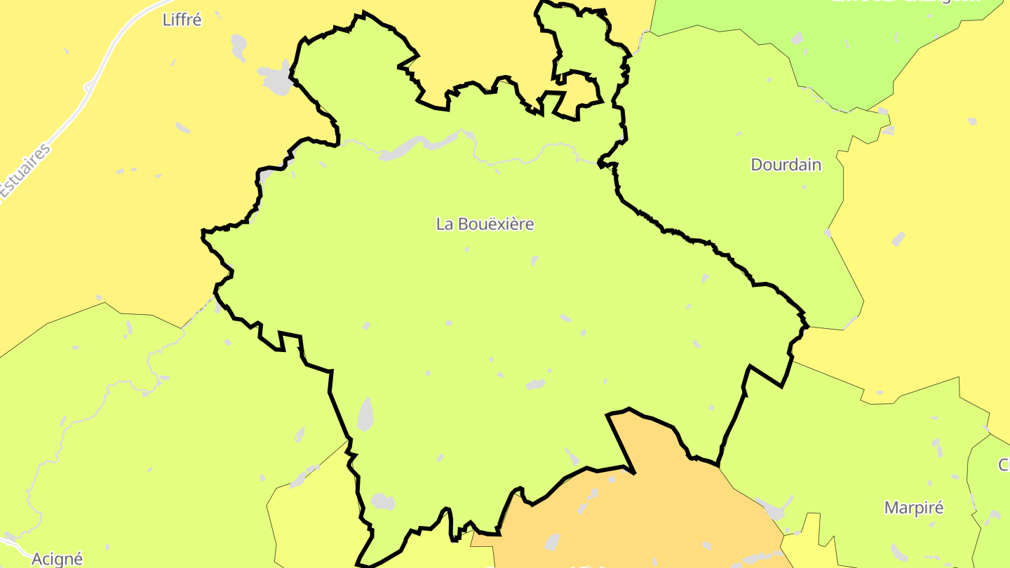 Carte des prix de l'immobilier La Bouëxière