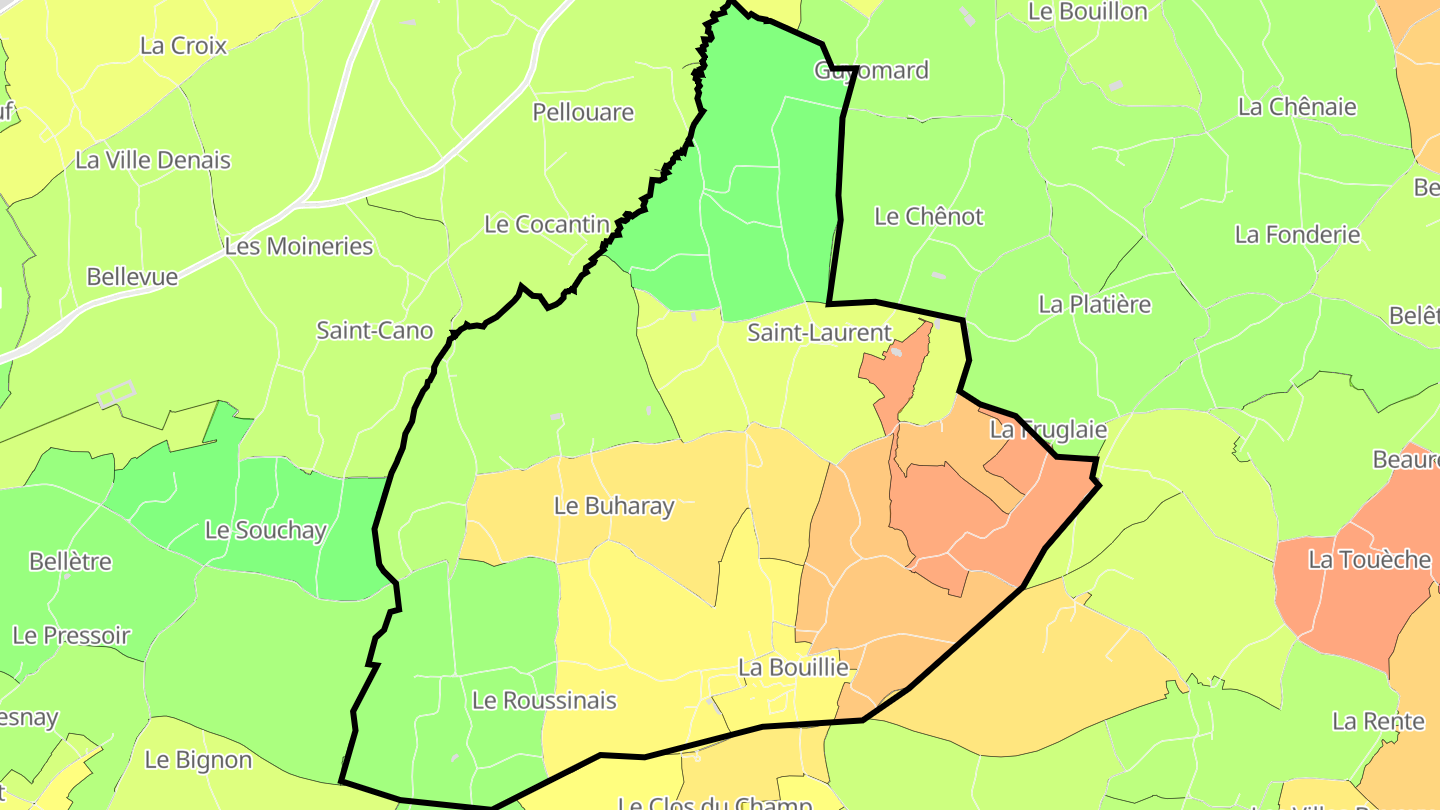 Carte des prix de l'immobilier La Bouillie