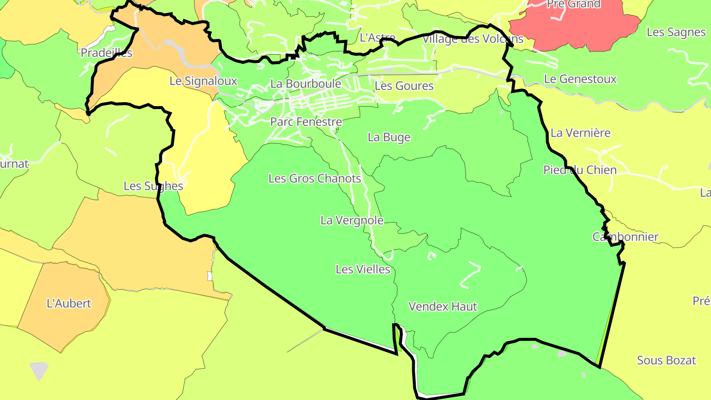 Carte des prix de l'immobilier La Bourboule