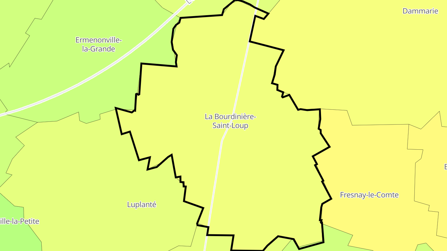 Carte des prix de l'immobilier La Bourdinière-Saint-Loup