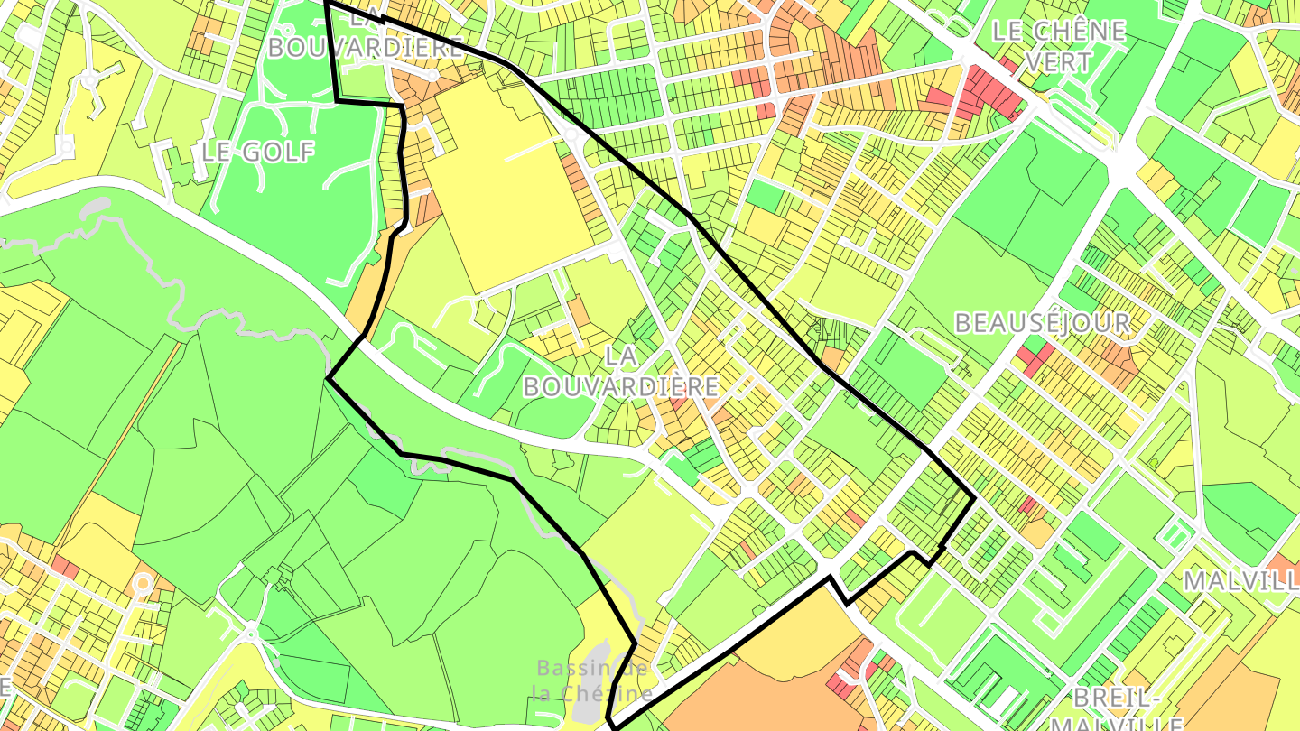 Carte des prix de l'immobilier La Bouvardière
