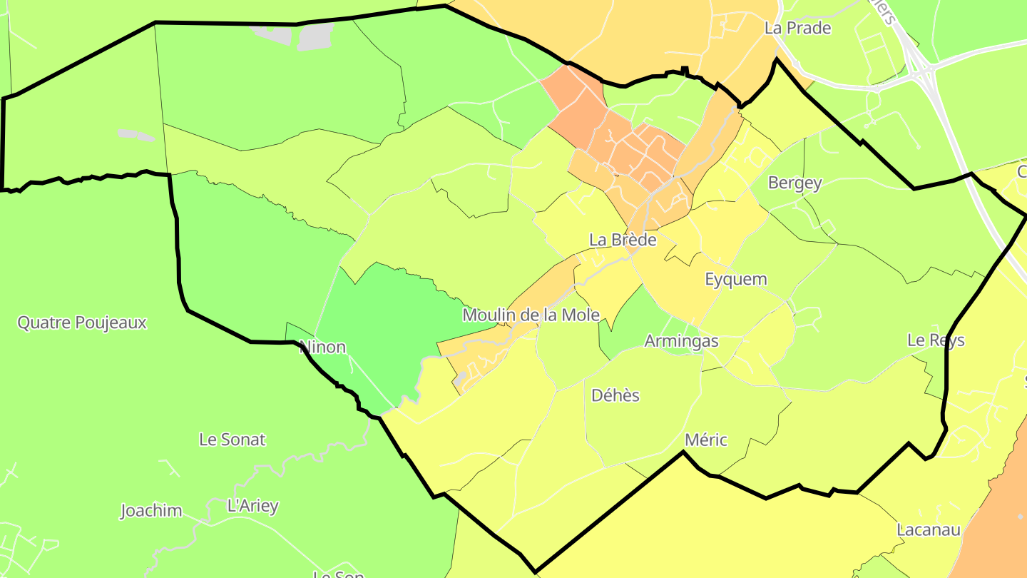 Carte des prix de l'immobilier La Brède