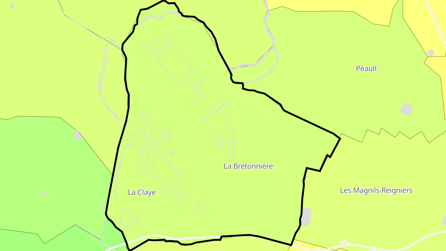 Carte des prix de l'immobilier La Bretonnière-la-Claye