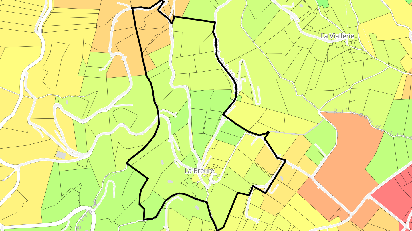 Carte des prix de l'immobilier La Breure