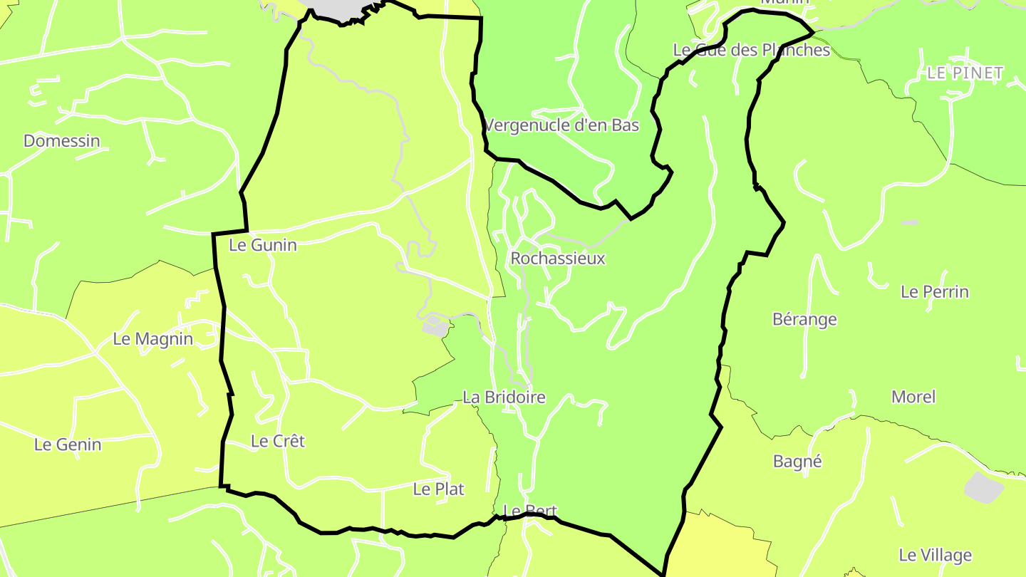 Carte des prix de l'immobilier La Bridoire