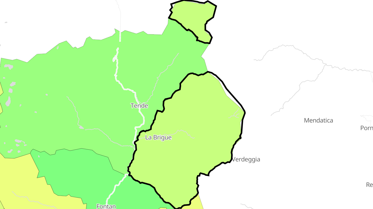 Carte des prix de l'immobilier La Brigue
