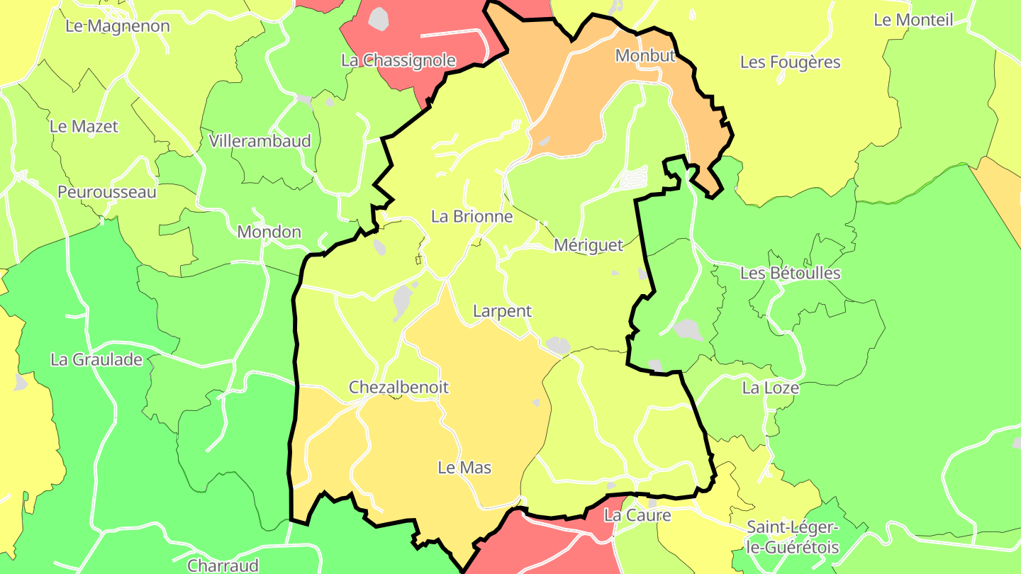 Carte des prix de l'immobilier La Brionne
