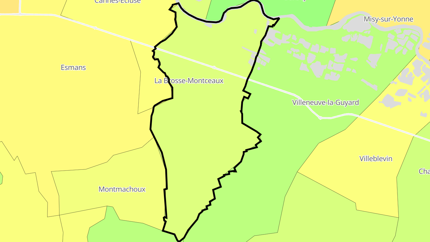 Carte des prix de l'immobilier La Brosse-Montceaux