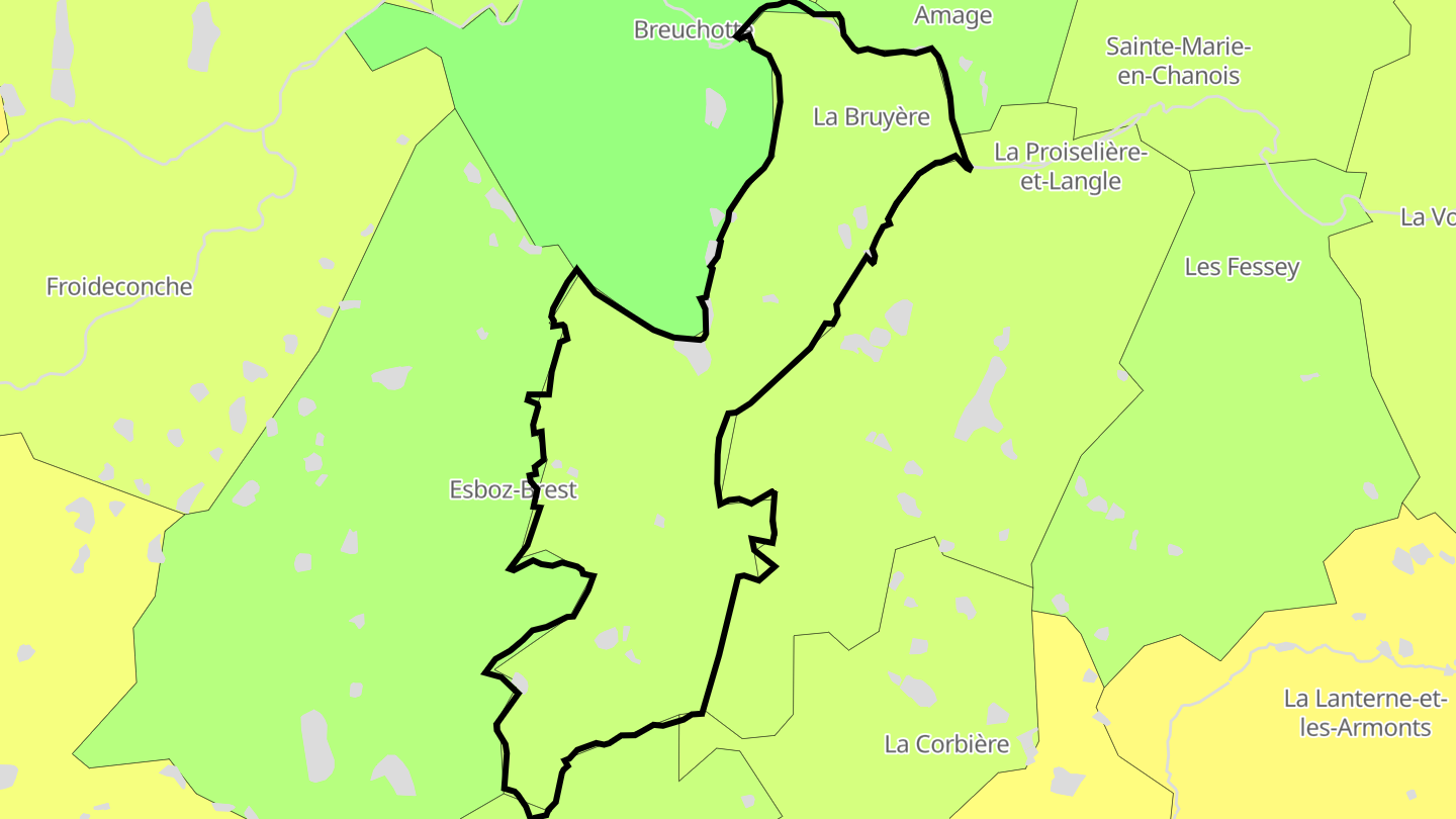 Carte des prix de l'immobilier La Bruyère