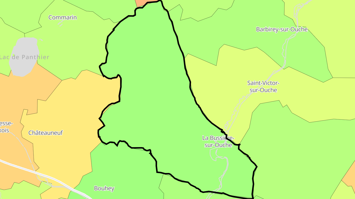 Carte des prix de l'immobilier La Bussière-sur-Ouche