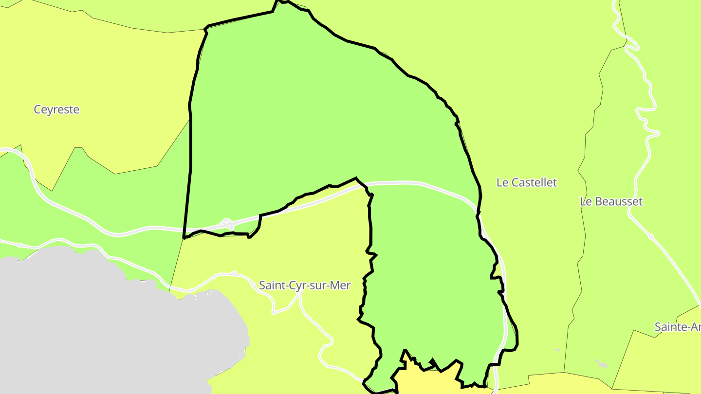 Carte des prix de l'immobilier La Cadière-d'Azur