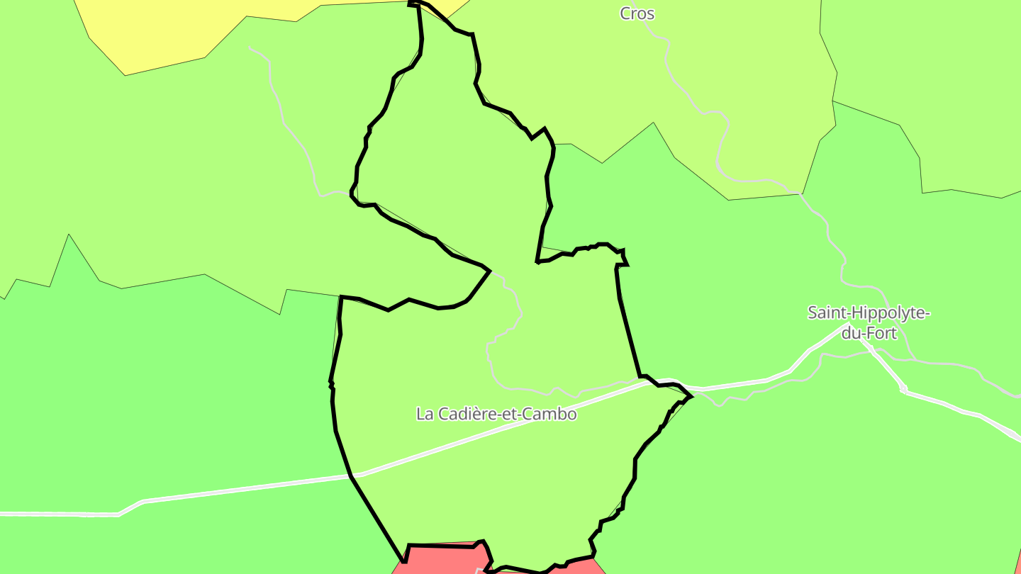 Carte des prix de l'immobilier La Cadière-et-Cambo