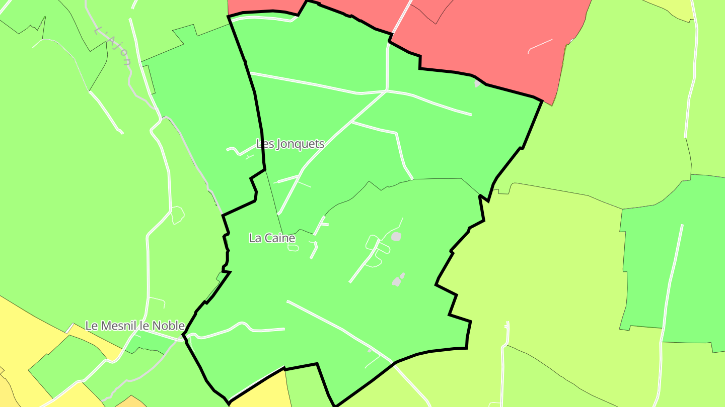 Carte des prix de l'immobilier La Caine