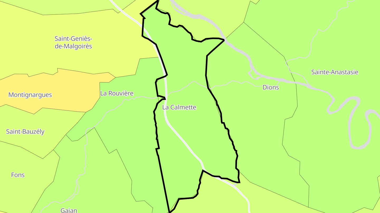 Carte des prix de l'immobilier La Calmette