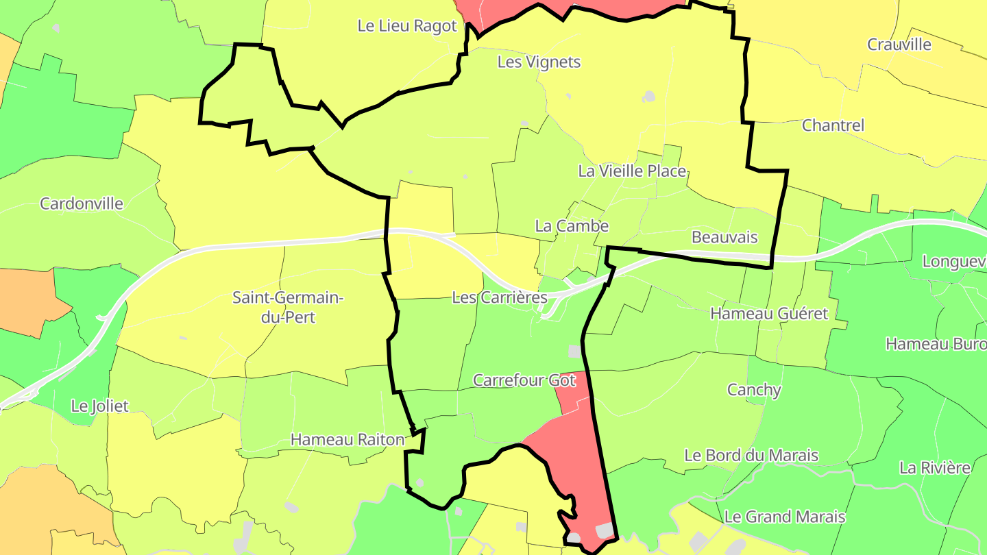 Carte des prix de l'immobilier La Cambe