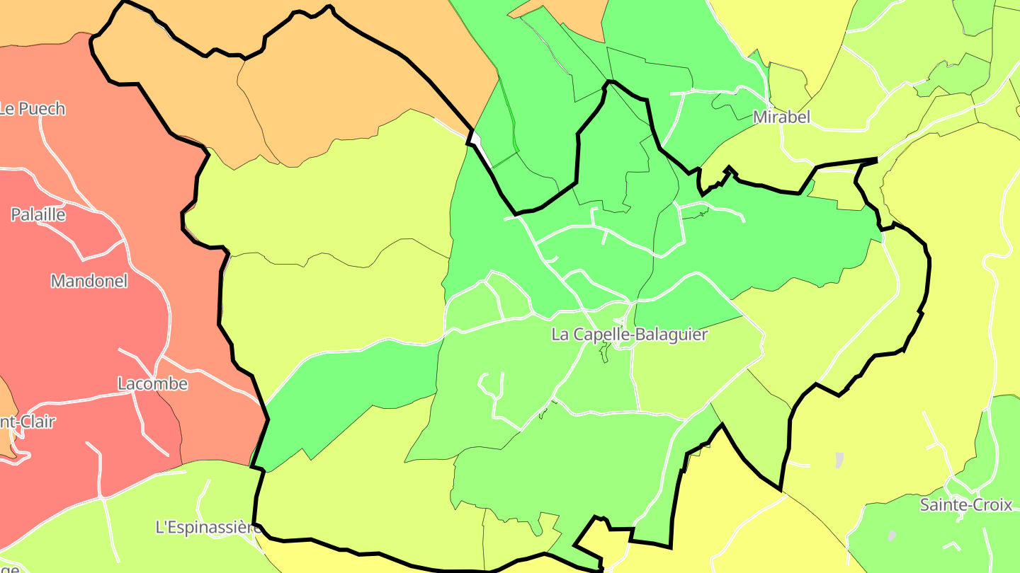 Carte des prix de l'immobilier La Capelle-Balaguier