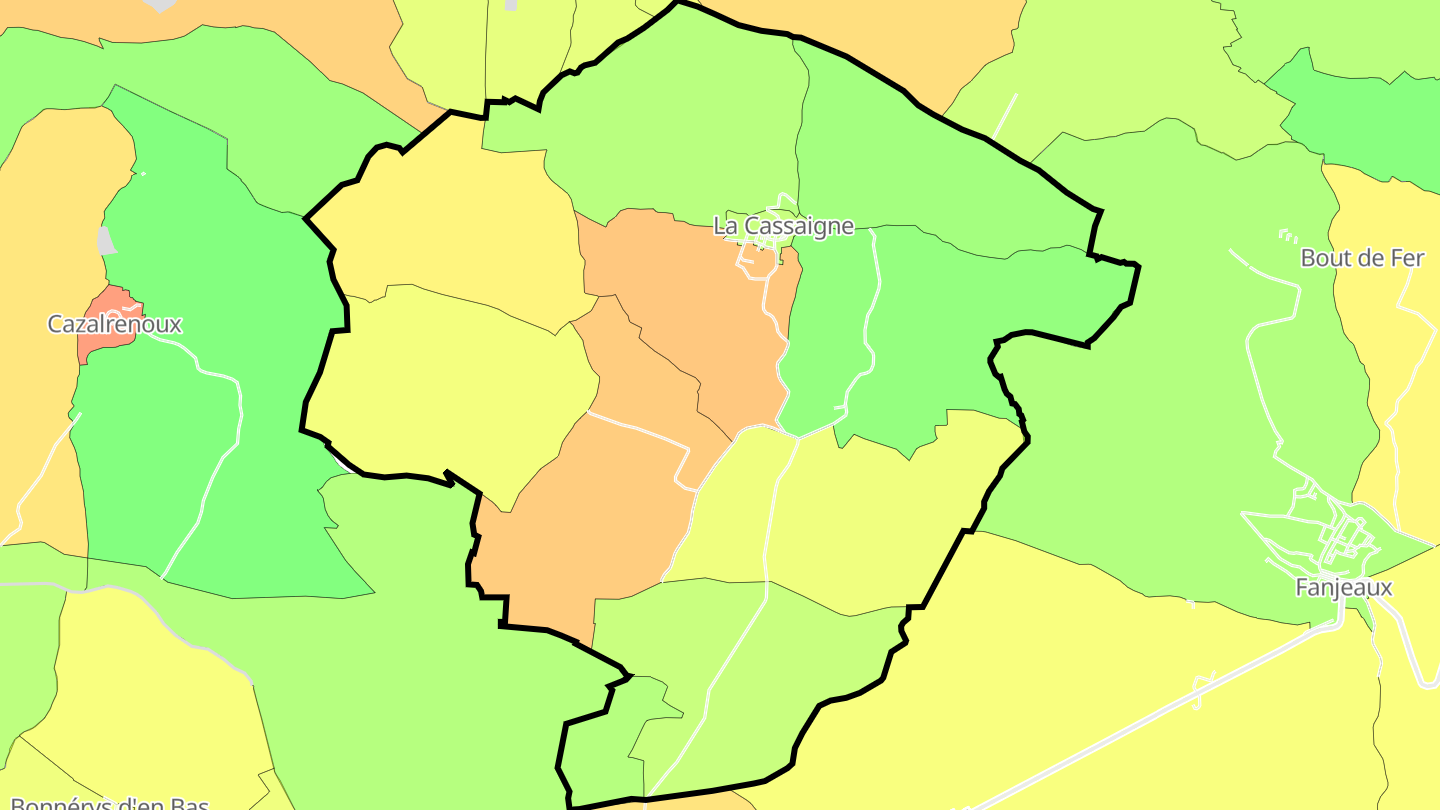 Carte des prix de l'immobilier La Cassaigne