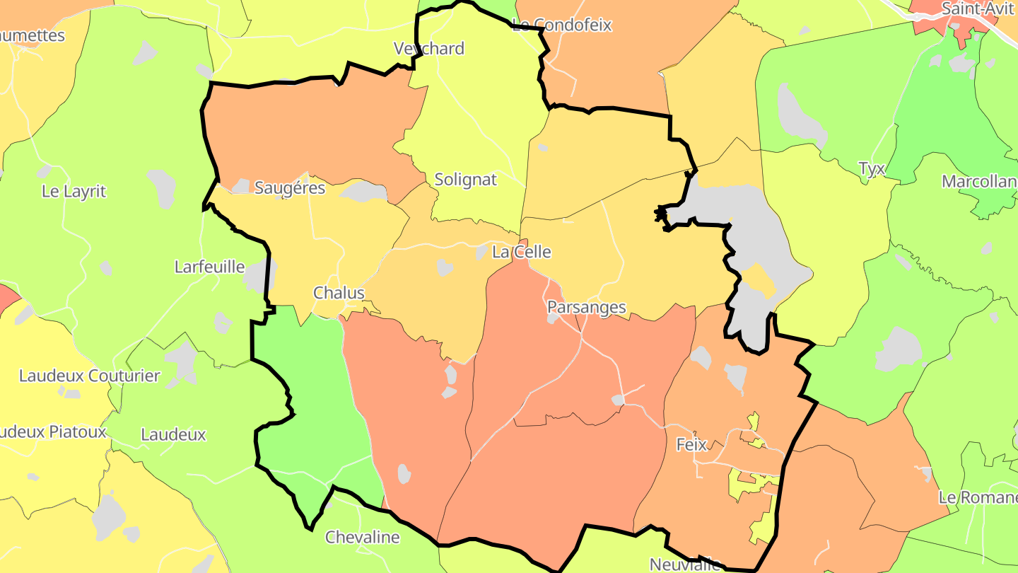 Carte des prix de l'immobilier La Celle