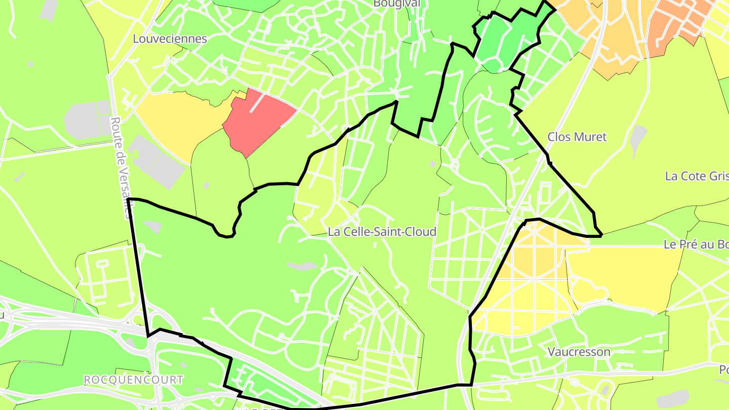 Carte des prix de l'immobilier La Celle-Saint-Cloud