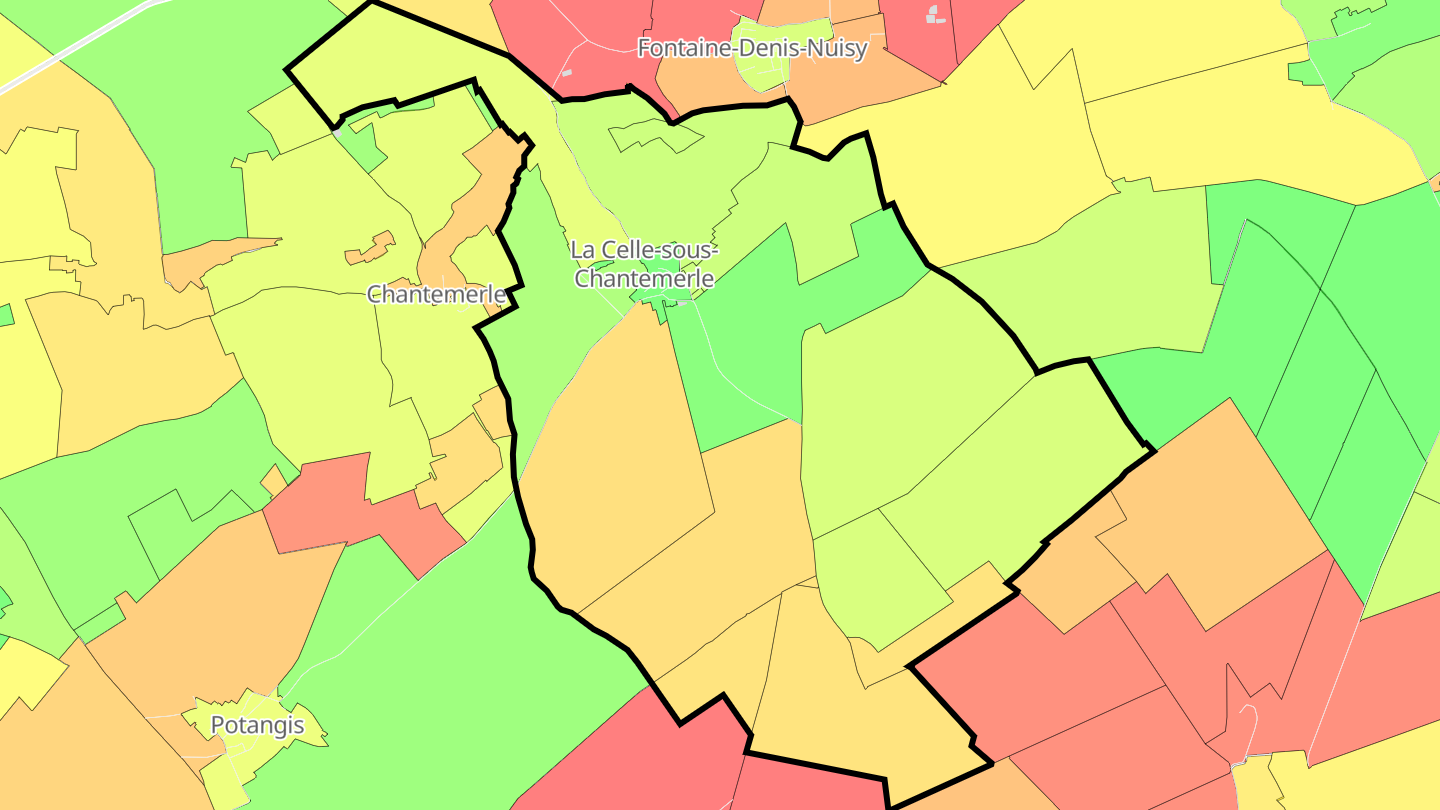 Carte des prix de l'immobilier La Celle-sous-Chantemerle