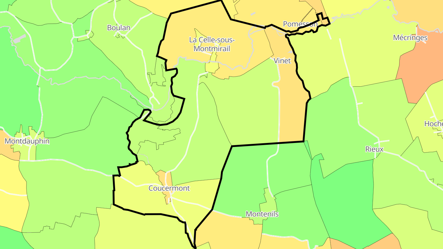 Carte des prix de l'immobilier La Celle-sous-Montmirail