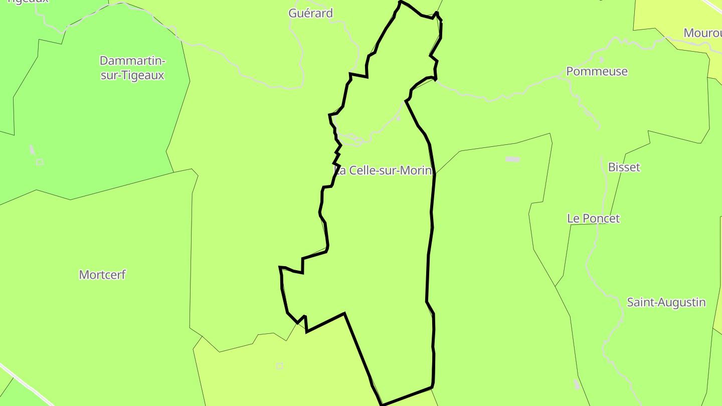Carte des prix de l'immobilier La Celle-sur-Morin